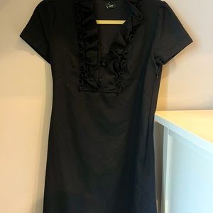 Black wool blend j crew dress